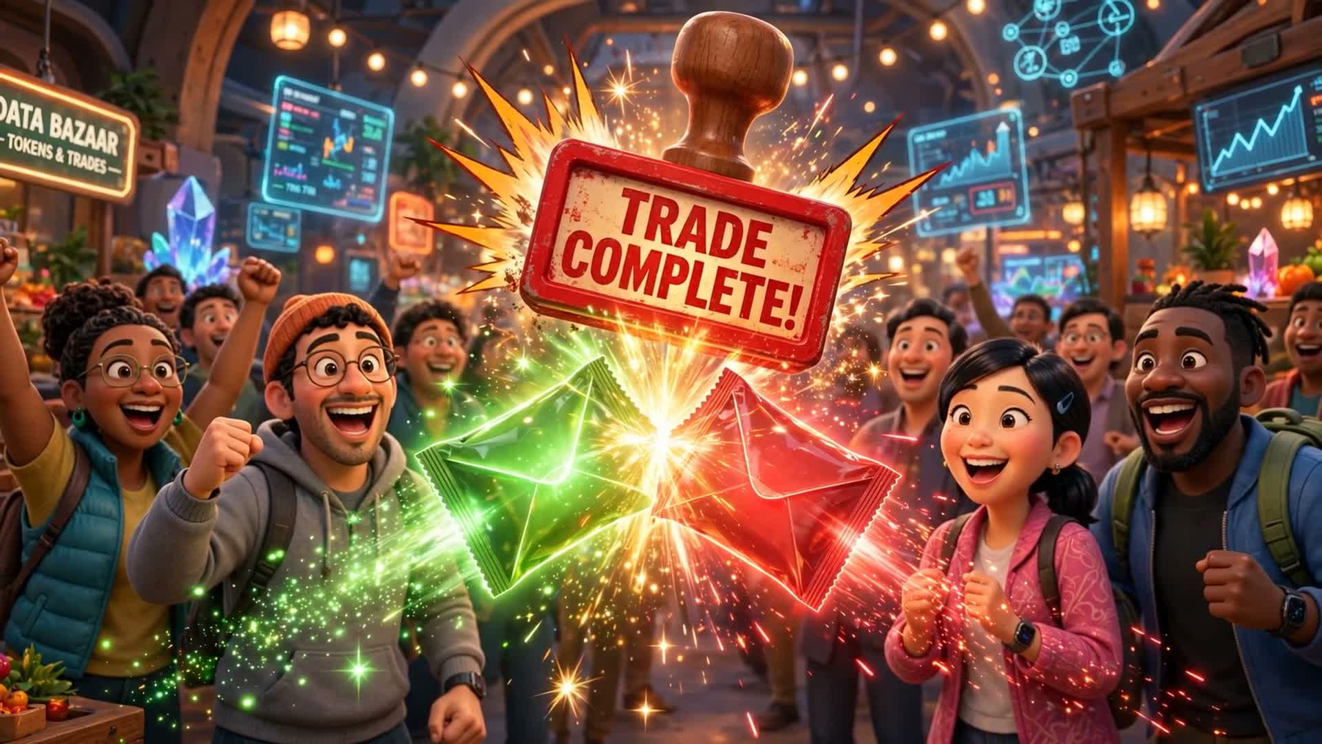 Trade complete — a buyer's order matched with a seller's order